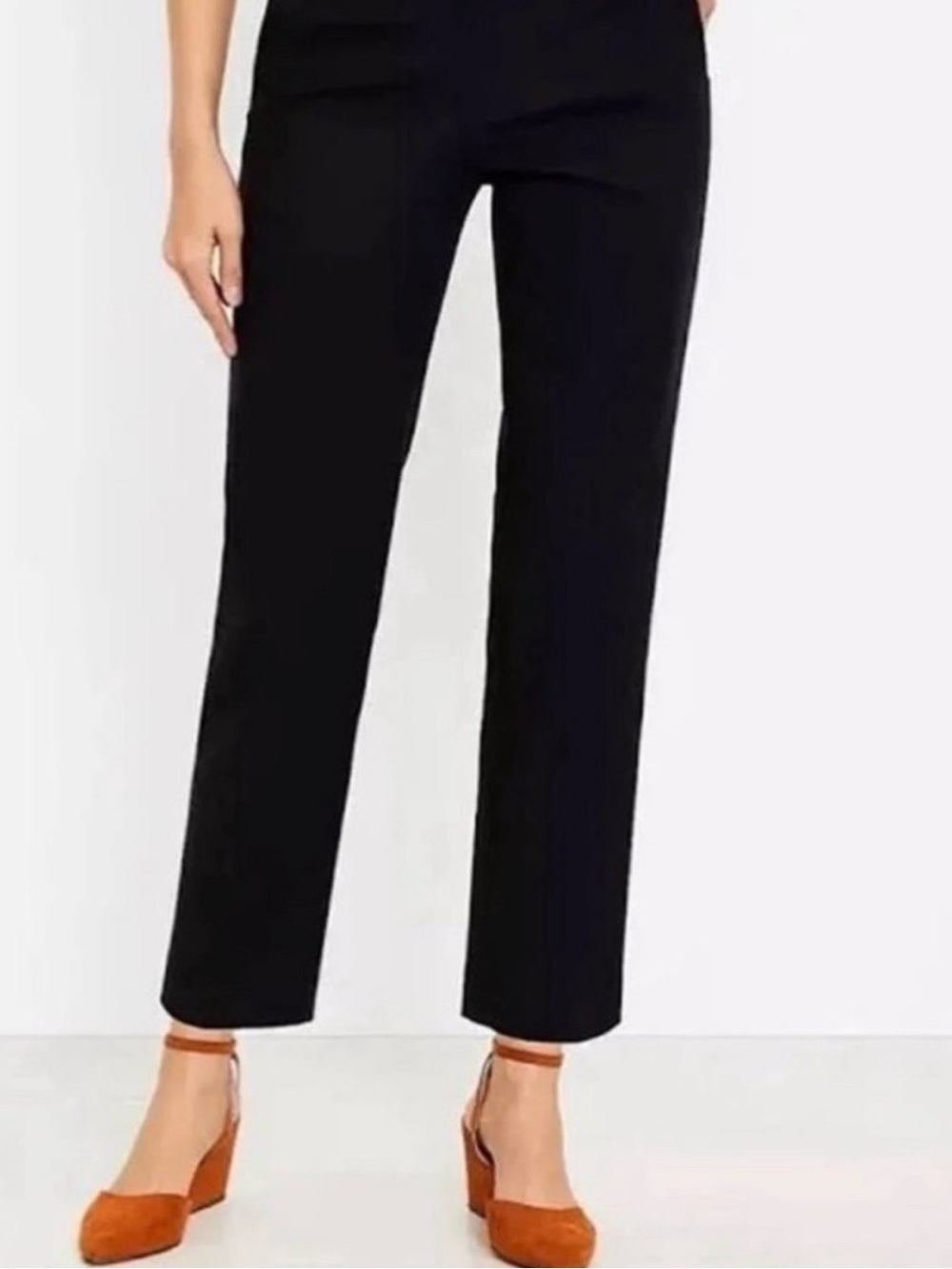 LOFT Black Julie Straight-Leg Ankle Cropped Pants